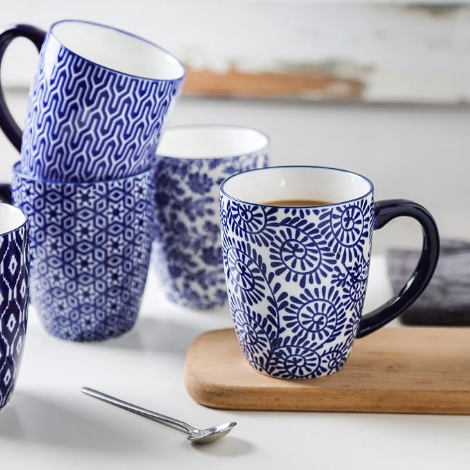 Selamica 16 oz Ceramic Coffee Mugs Set of 6, Ceramic Tea Cup - Image 5