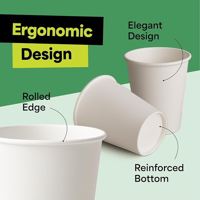 EconoHome 8 oz 1000 Pack Disposable Coffee Paper Cups - Image 5