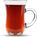 Turkish Tea Glasses with Handle Set of 6, Small Clear Glass Tea Cups by YERSIZ