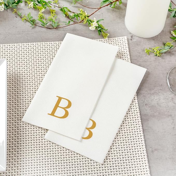 Luxenap 15.8 X 7.9 Inch Linen-Feel Guest Towels, 50 Lettered Hand Towels - Image 6