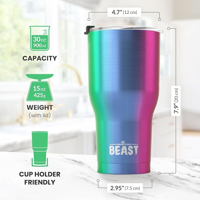 Beast 30 oz Tumbler Stainless Steel Vacuum Insulated Coffee Ice Cup Double Wall - Image 7