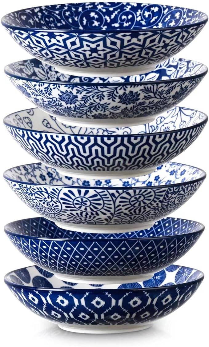 Selamica Porcelain 40oz Large Bowls 9 inch Big Pasta Salad Bowls, Microwave and by Selamica