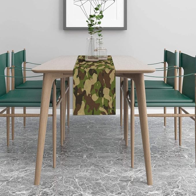 Sunwer Camo Table Runner Army Camouflage Themed Birthday Party Decoration - Image 3