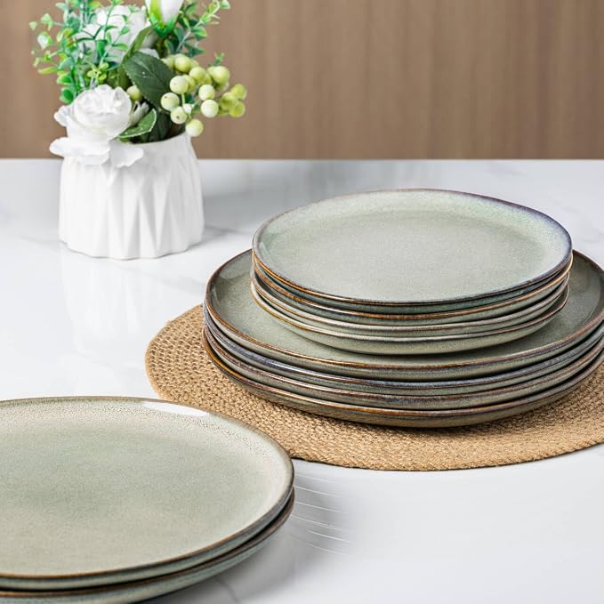 AmorArc Ceramic Plates Set of 6, 8.5 Inch Stoneware Small Dinner Plates Set | - Image 3