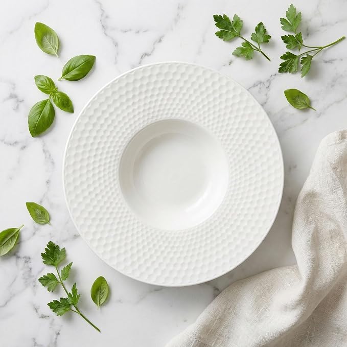 Creative home decor ceramic wide-rimmed soup bowls/plates, 10.5 oz pasta bowl - Image 4