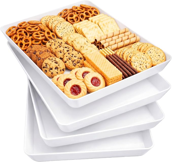 Lifewit 16" x 12" Extra Large Plastic Serving Trays by Lifewit