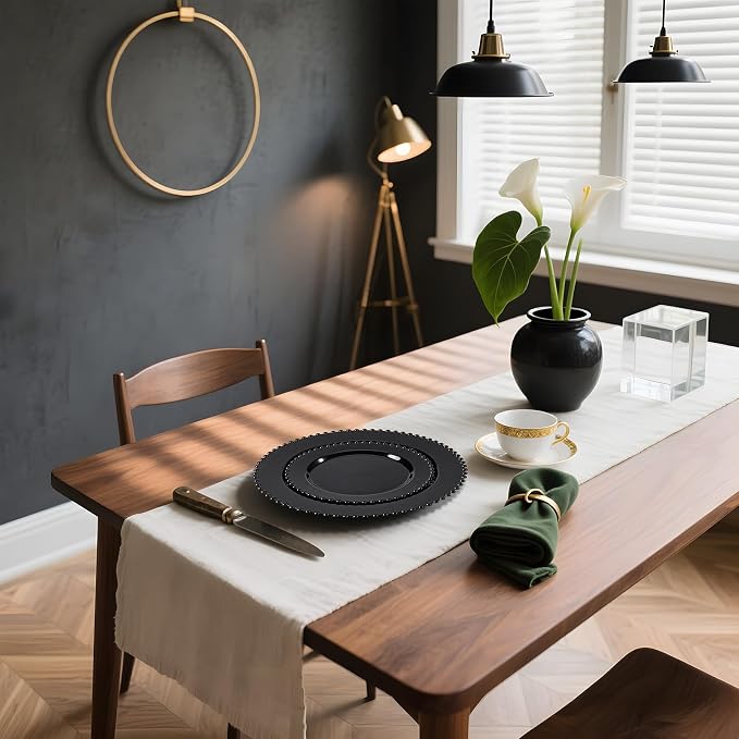 U-QE 60PCS Black Plastic Plates - Image 7
