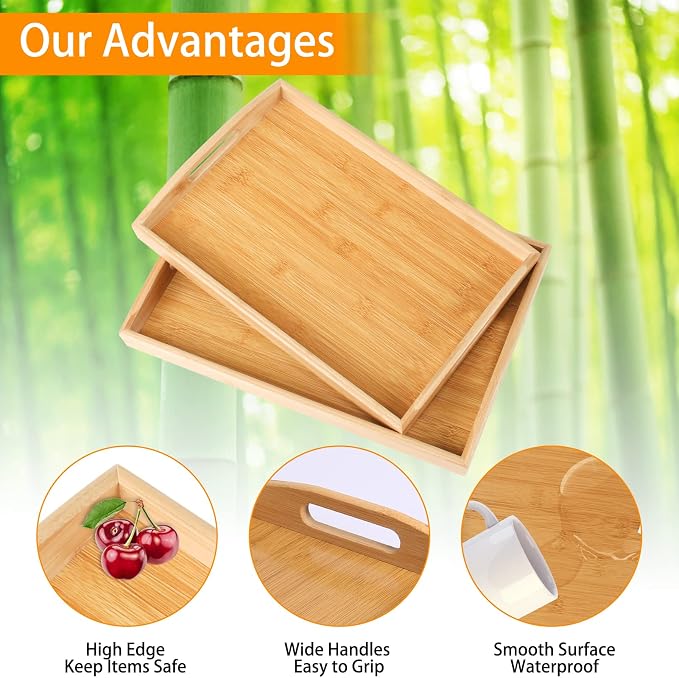 2-Pack Bamboo Serving Trays - Image 4