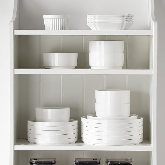 MALACASA 18 Pieces Porcelain Dinnerware Set, Modern White Dish Set - Image 8