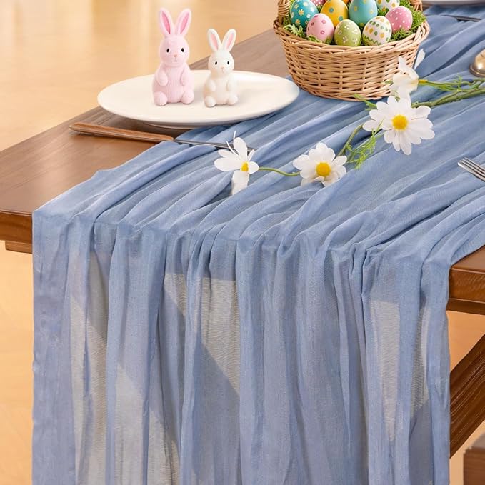 Cheesecloth Table Runner Summer Boho Wedding Birthday Party Home Decor | Dusty by Socomi