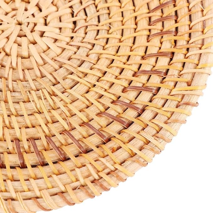3Pcs Handmade Natural Rattan Coasters - Image 4