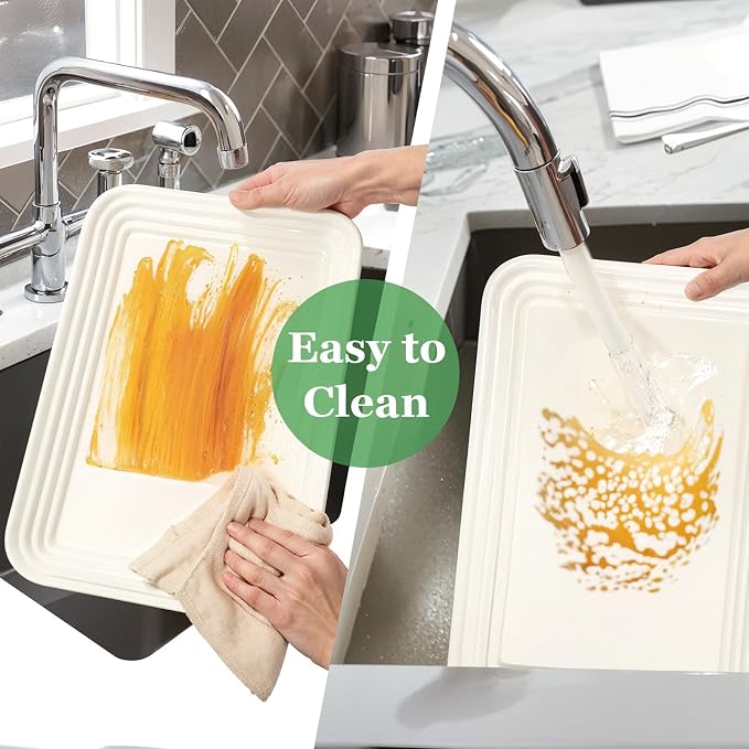 SUT 6-Pack Ivory Serving Trays for Entertaining-16 x 11" Serving Platters for - Image 4