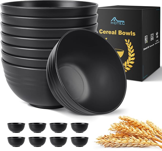 HOTEC BPA Free Unbreakable Wheat Straw Cereal Bowls by Hotec