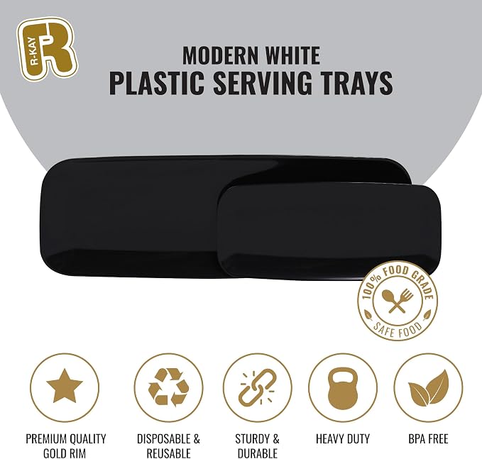 R-kay 4 Pack Plastic Serving Trays - Image 5