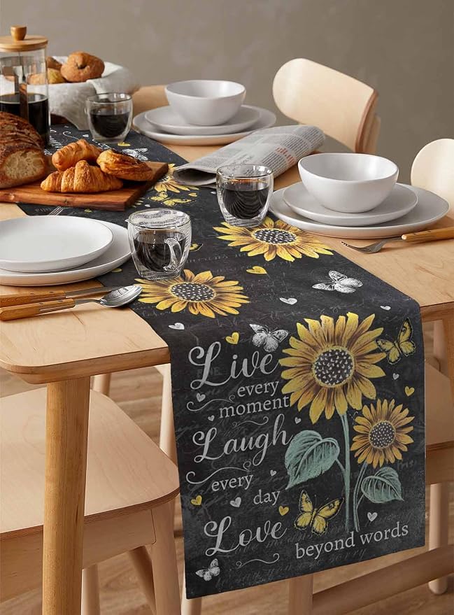 Retro Sunflower Table Runners 36 Inches Long, Spring Summer Farmhouse Table - Image 3