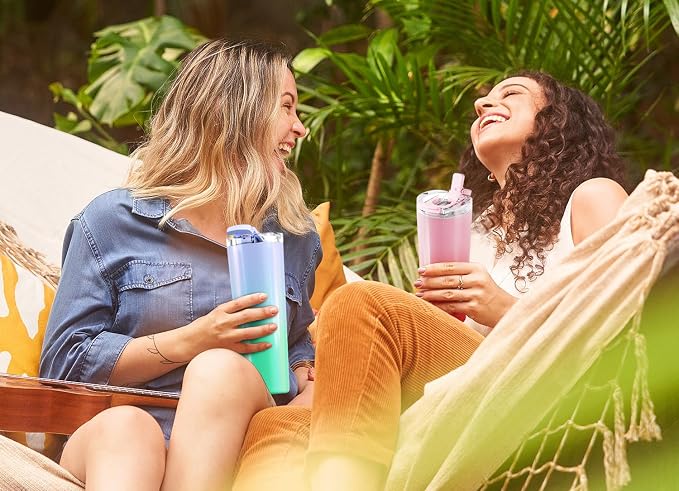 Meoky 24 oz Insulated Travel Coffee Mug: Leak Proof Lid, Emerald Bloom | - Image 9