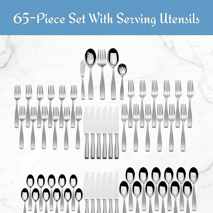 Mikasa Satin Loft 65-Piece Flatware Set, Service - Image 5