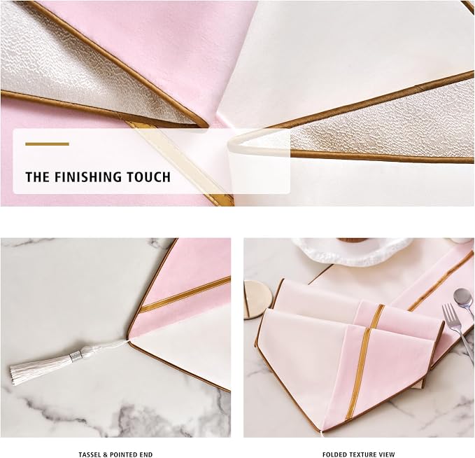 Avigers Table Runner 12 x 78 Inch, Ice Berry Powder White, Geometric | Faux - Image 4