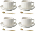 8 Ounce Cappuccino Cups Set of 4, Latte Mugs by AYUCIAPremiumCeramic