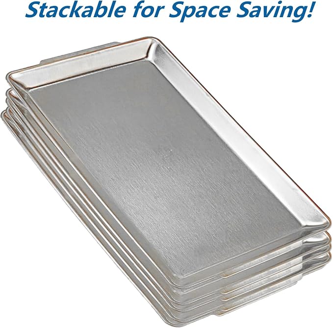 15.8" x 9.5" Large Serving Platters Set of 2, Stainless Steel Heavy-Duty Large - Image 9