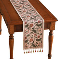 Designer Vintage Linen Long Table Runner, Floral Leave Pattern, Dining Table by Isaennehomedecoration