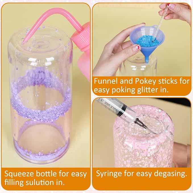Maucircol 20 Oz Acrylic Snowglobe Tumbler Including DIY Kit, 9 Pack Pre-Drilled - Image 6