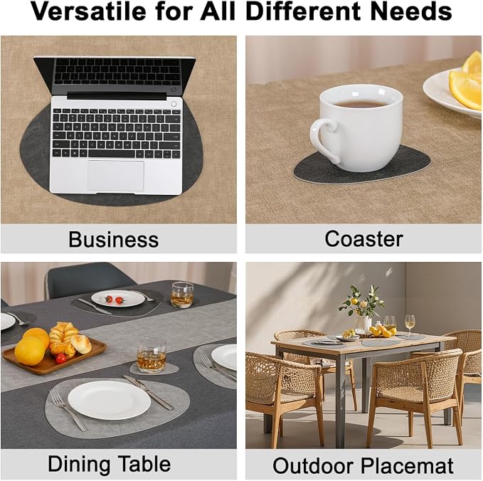 Faux Leather Placemats Set of 4, Dual Sided - Image 6