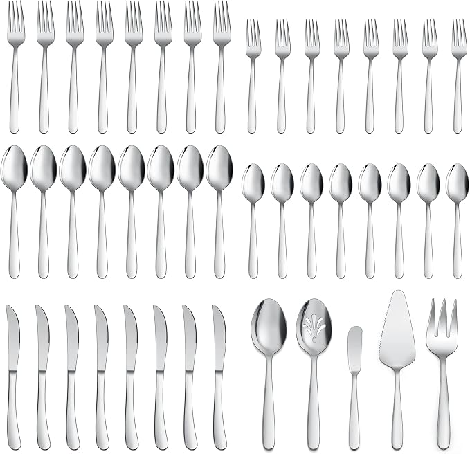 LIANYU 45-Piece Heavy Duty Silverware Set by LIANYU