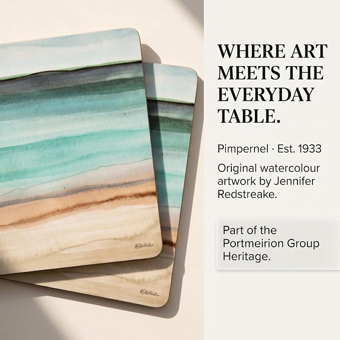 Pimpernel Coastal Shore Placemats, Heat & Stain Resistant Surface Protectors - Image 2