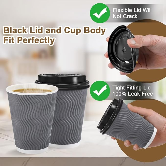 Clawsoff 500 Pack 12 oz Disposable Insulated Coffee Cups - Image 4