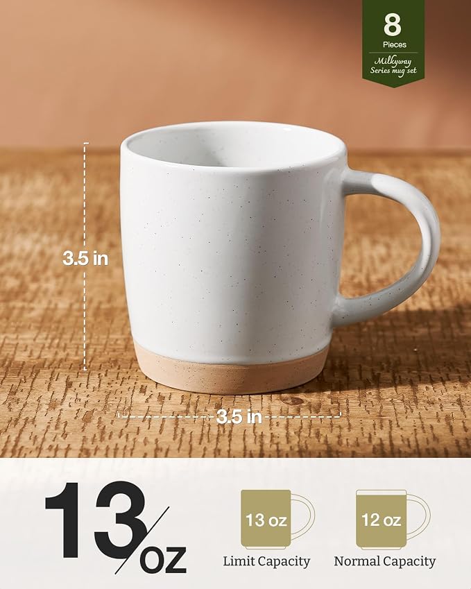 famiware Coffee Mugs for 8, 13 oz Mug Set, Dringking Cup - Image 3