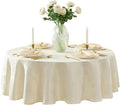 Newbridge Barcelona Luxury Damask Fabric Tablecloth, 70” Round, Antique White by HomeBargainsPlus