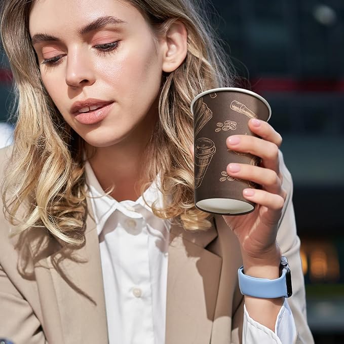 10 oz 180 Pack Disposable Paper Coffee Cups Hot/Cold Drinking Cups | Brown - Image 9