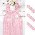 3 Pack Light Pink Cheesecloth Table Runner 17x108 Inch Semi Sheer Boho Gauze by Unknown