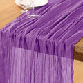DeZerlor Dark Purple Cheesecloth Table Runner 1 Pack Fall Runner | 120Inch by DeZerlor