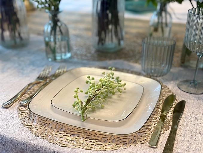 " OCCASIONS " 640pcs set-Wedding Party Disposable Plastic Plate Set -80 x 10'' - Image 7