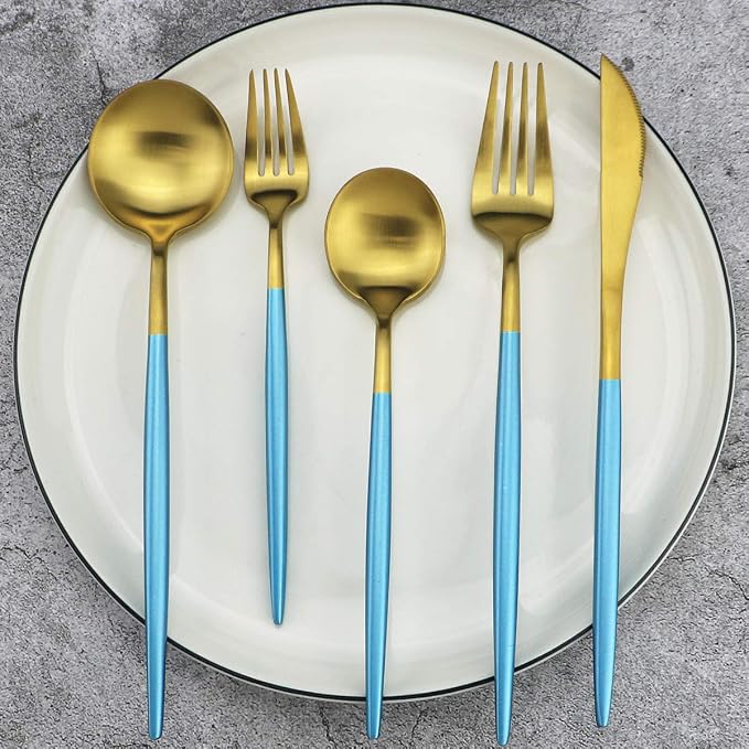 20-Piece 18/10 Stainless Steel Flatware Silverware, Luxury Dinnerware Set - Image 3
