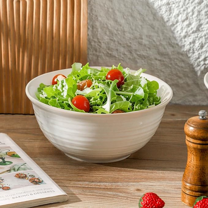 Serving Bowls Set of 2, 9 Inch Large Ceramic Mixing Bowls - Image 6