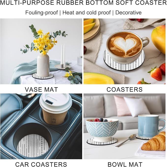 Modern Abstract Coasters Set of 4, Absorbent Coasters - Image 6