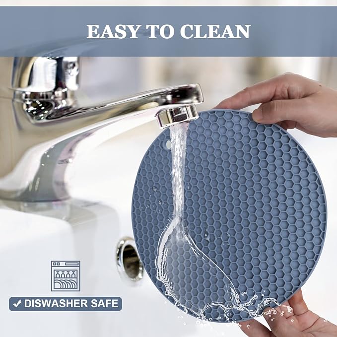 Silicone Trivets for Hot Dishes, Heat Resistant Non-Slip Silicone Trivet Mats - Image 6