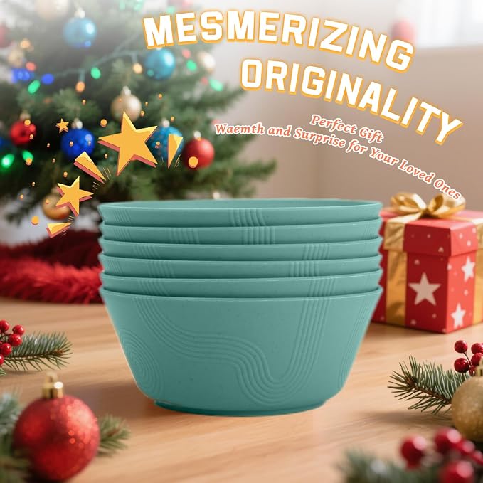 Wheat Straw Bowl Sets of 6-36oz Cereal Bowls, Microwave and Dishwasher Safe - Image 8