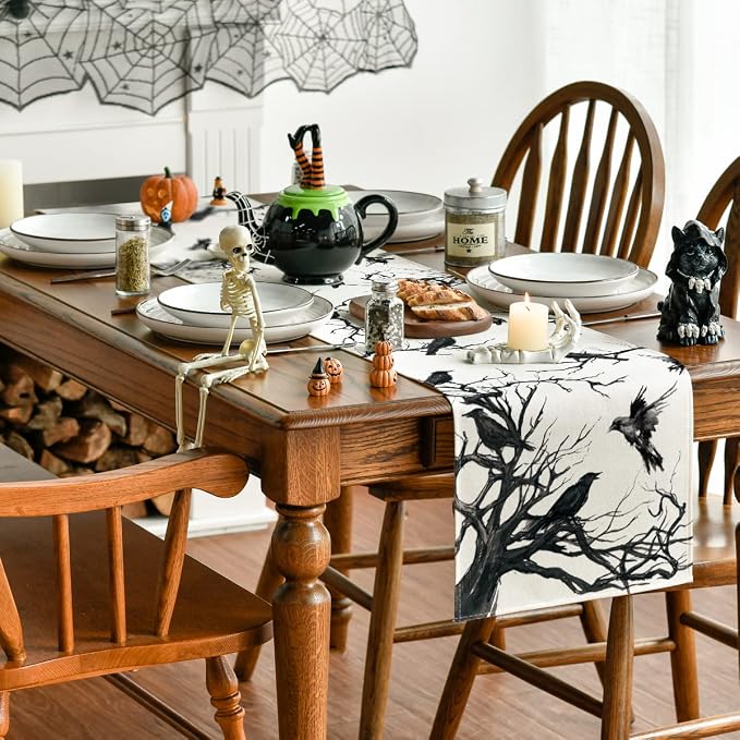 Artoid Mode 210 GSM Halloween Table Runner 13x48 Inch Home Party Decor | - Image 3