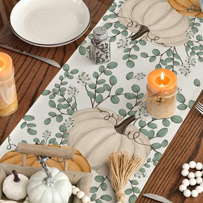 Artoid Mode 210 GSM Fall Table Runner 13x60 Inch Home Party Decor | Orange - Image 7