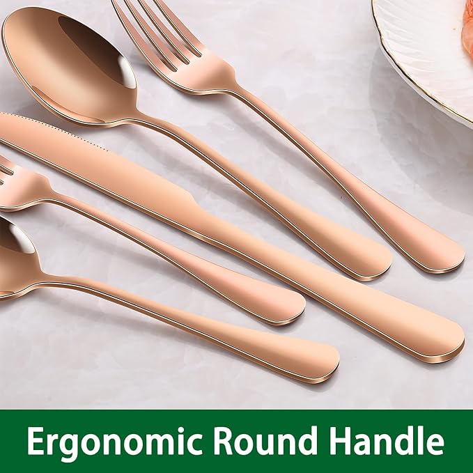 Rose Gold 24 PCS Flatware Sets - Image 3