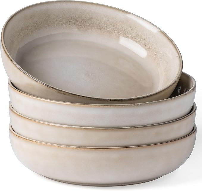GBhome 8.75'' Large Ceramic Pasta Bowls, 38oz Stoneware Pasta Serving Bowls Set by GBhome