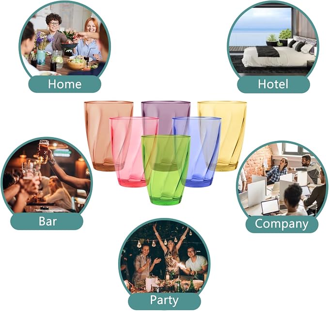 Topsky 12-ounce Plastic Water Tumblers | Set of 4 Transparent Unbreakable - Image 6