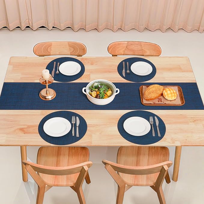 Table Runner 72 Inches Long, Vinyl Woven Heatproof Table Runners | Washable - Image 8