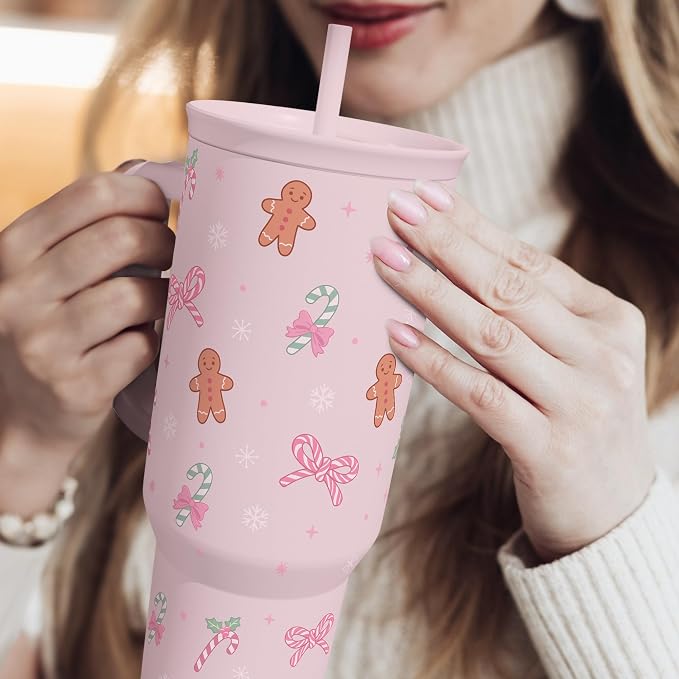 SANDJEST Christmas Theme 40oz Slider Tumbler - Image 6