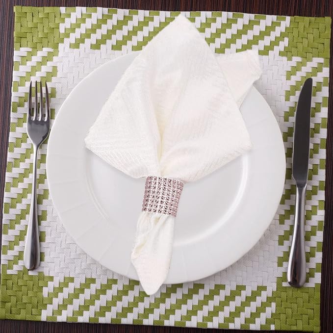Pink Napkin Rings for Wedding Set of 150pcs, Rhinestone Diamond Crystal Napkin - Image 4