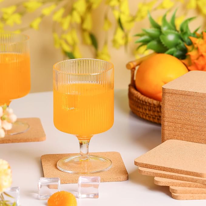 Didaey 200 Pcs Cork Coaster for Drink 4 Inch Absorbent Blank Wooden Thick - Image 3